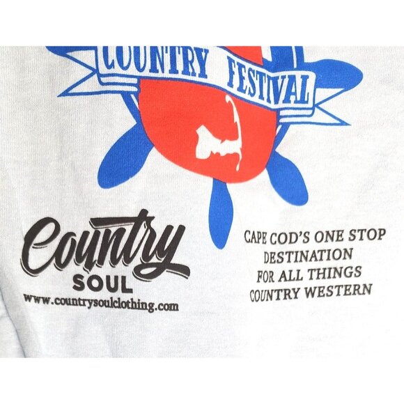 2019 Cape Cod Yarmouth Country Festival Large Blue Crew Neck T-Shirt | Gildan - Picture 6 of 15